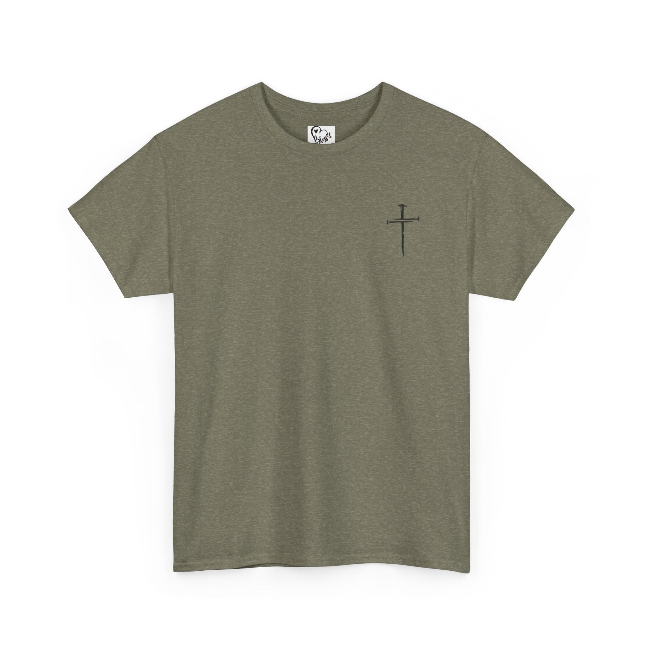 Minimal Cross Sketch T-Shirt | Small Chest Graphic, Religious Faith Design Christian Tee