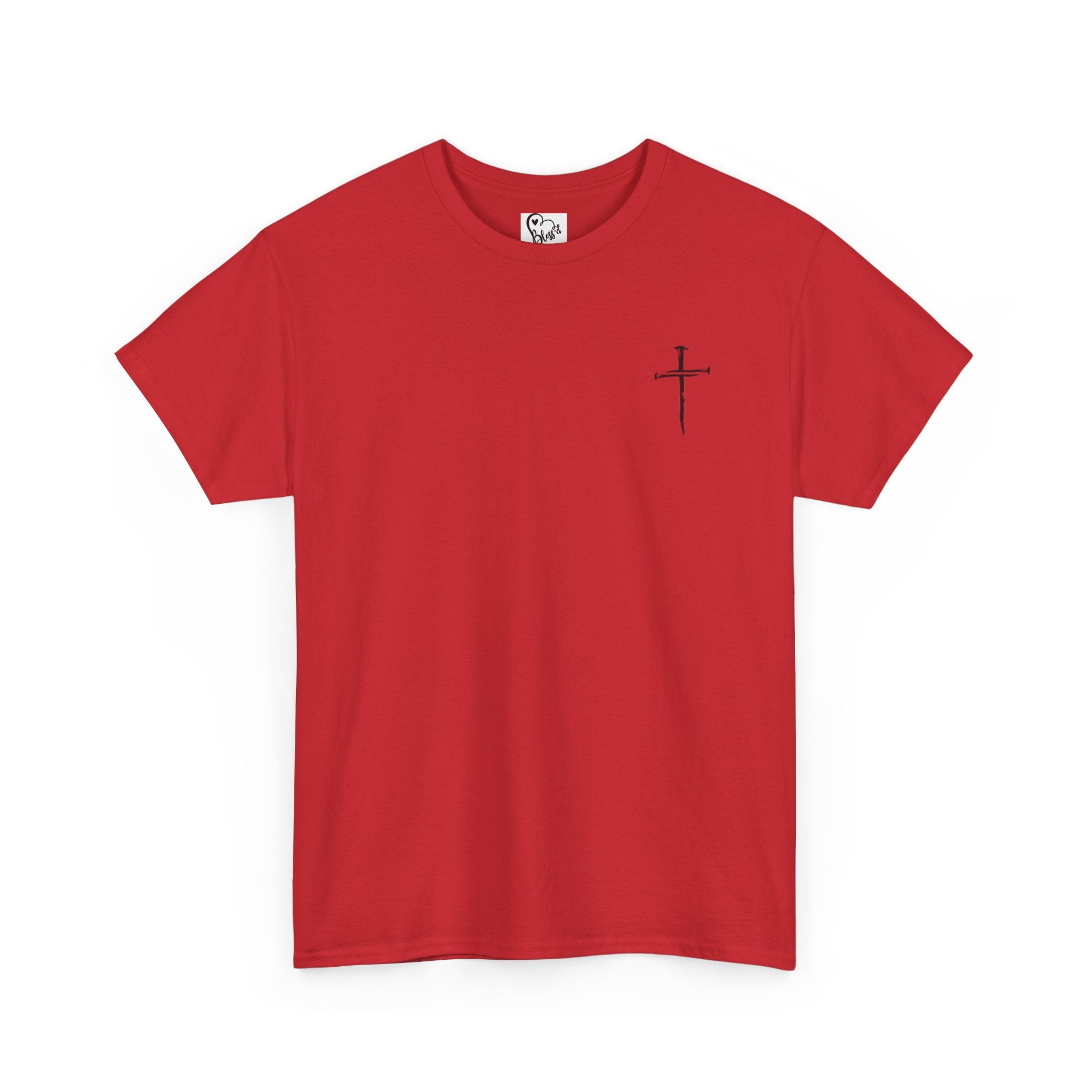 Minimal Cross Sketch T-Shirt | Small Chest Graphic, Religious Faith Design Christian Tee
