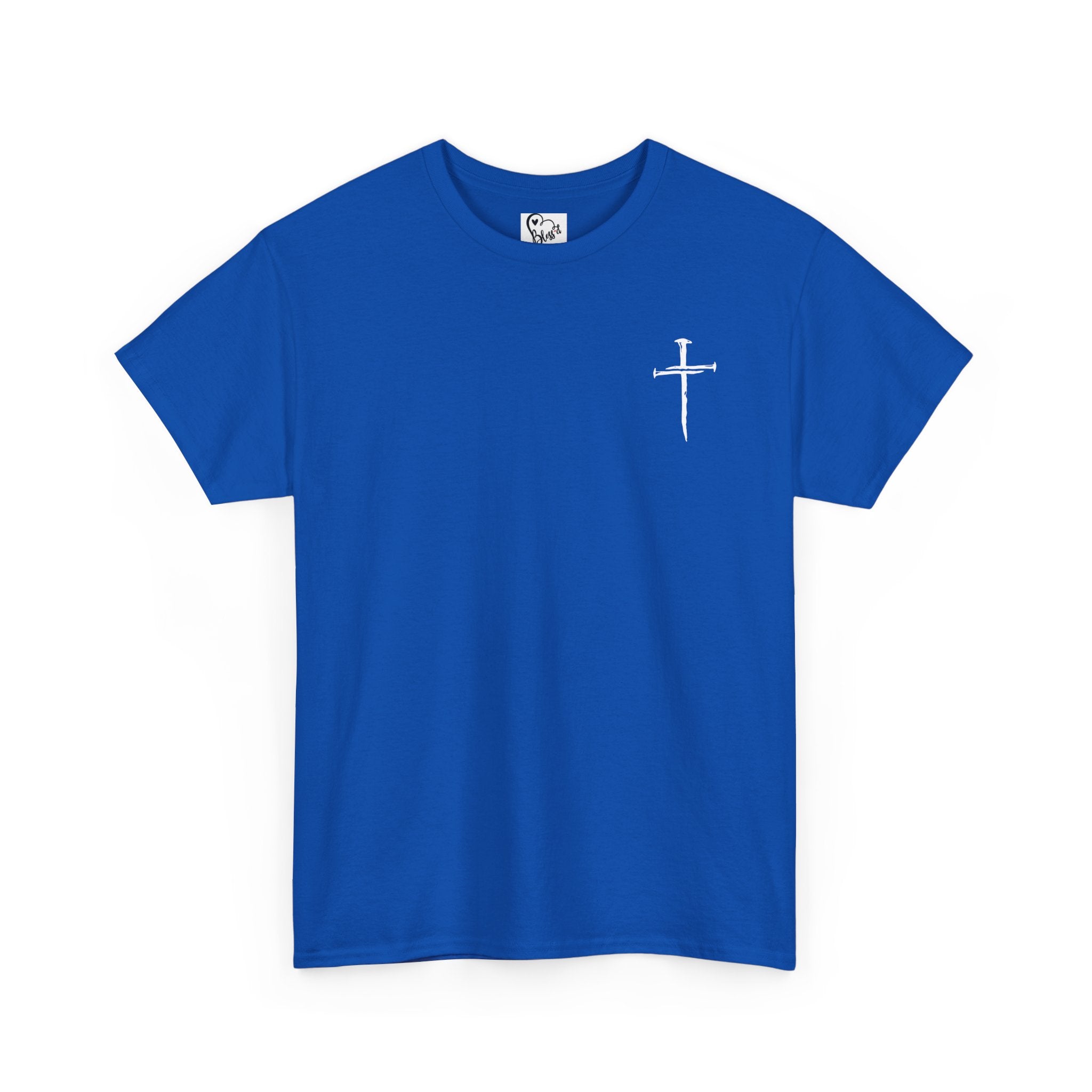 Minimal Cross Sketch T-Shirt | Small Chest Graphic, Religious Faith Design Christian Tee