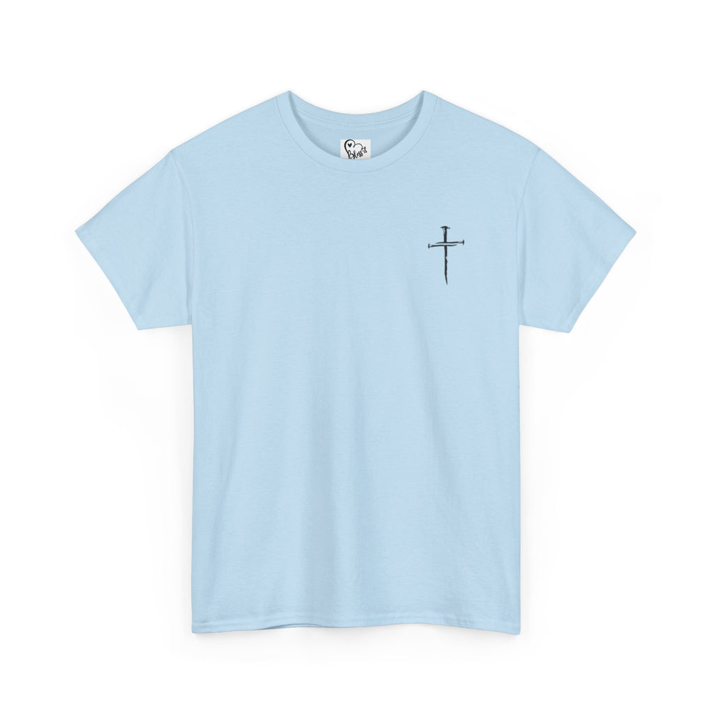 Minimal Cross Sketch T-Shirt | Small Chest Graphic, Religious Faith Design Christian Tee