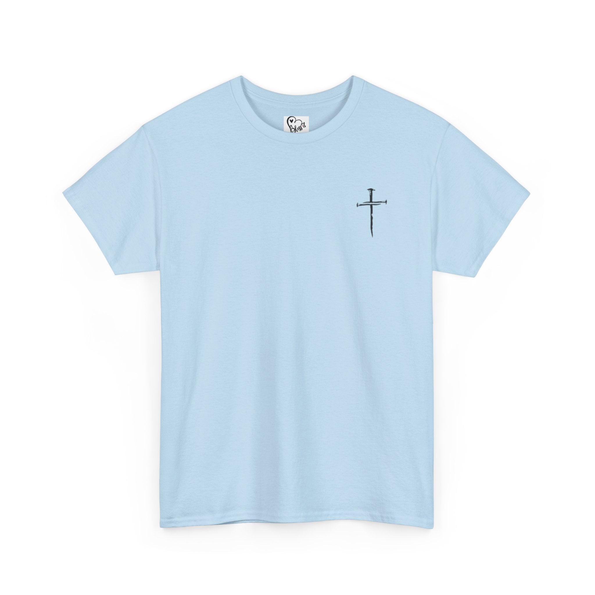 Minimal Cross Sketch T-Shirt | Small Chest Graphic, Religious Faith Design Christian Tee