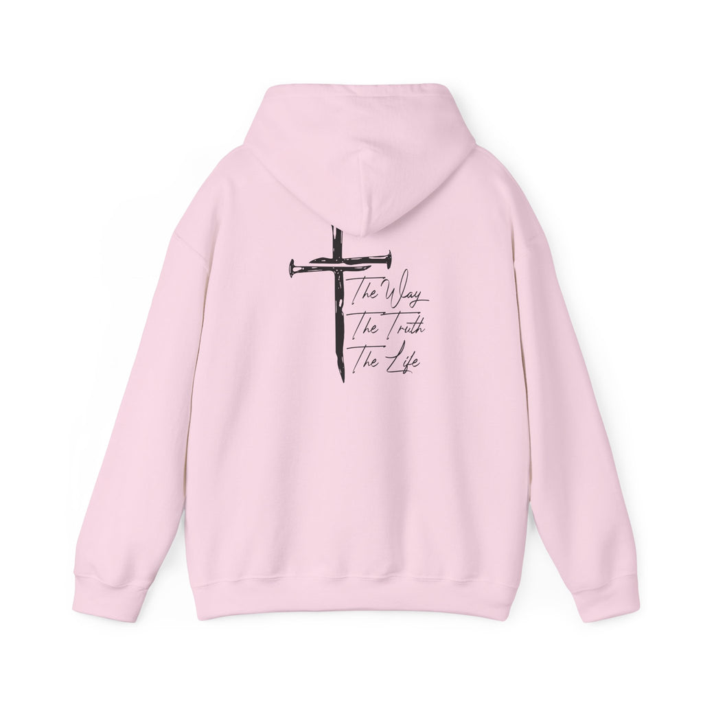 The Way The Truth The Life Hoodie | Hand drawn cross Christian Sweatshirt