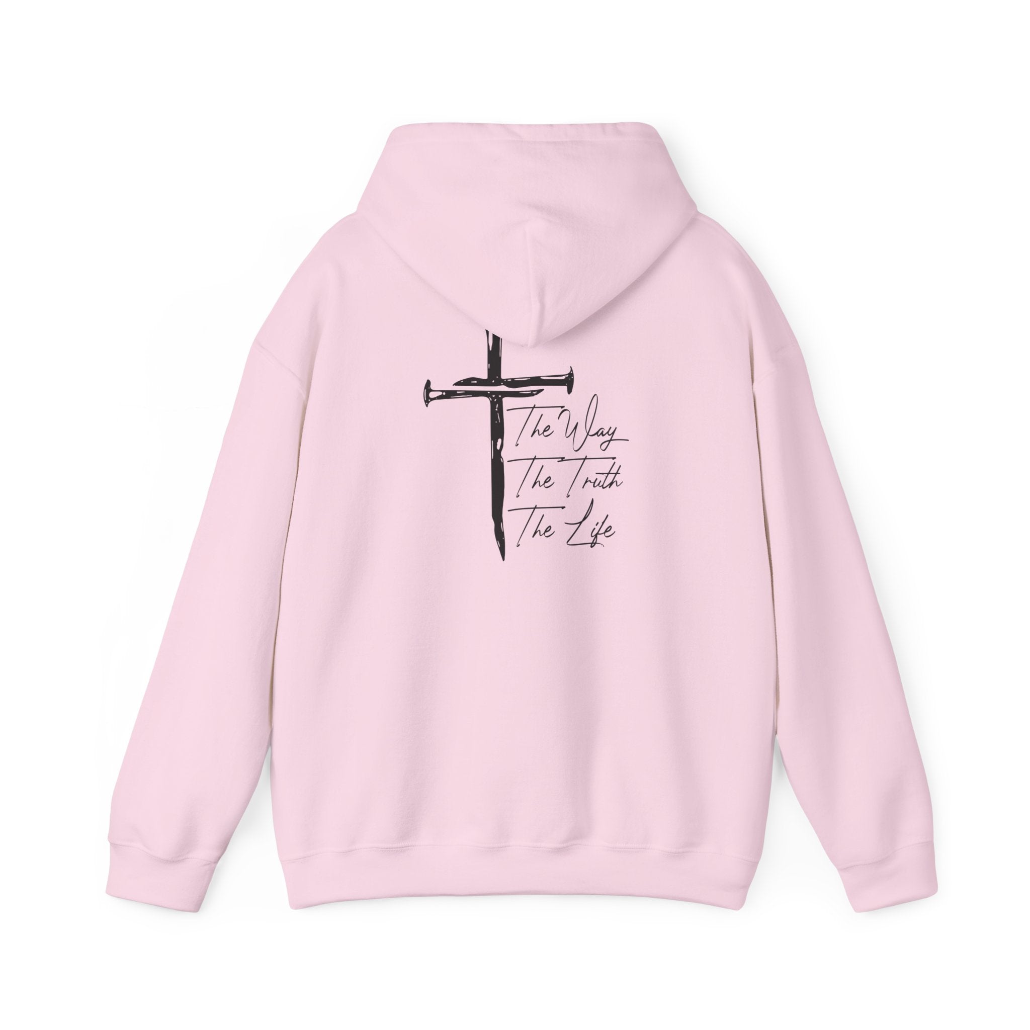 The Way The Truth The Life Hoodie | Hand drawn cross Christian Sweatshirt