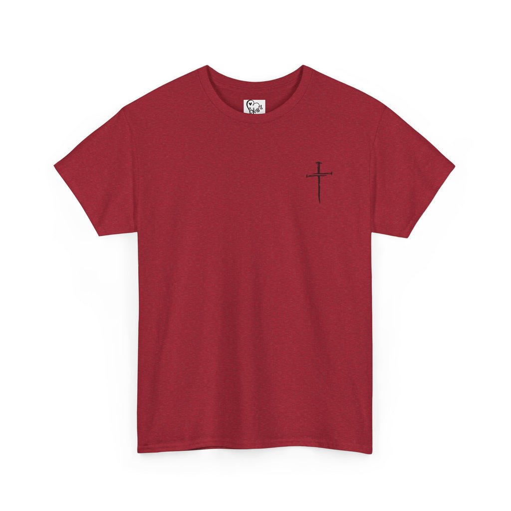 Minimal Cross Sketch T-Shirt | Small Chest Graphic, Religious Faith Design Christian Tee