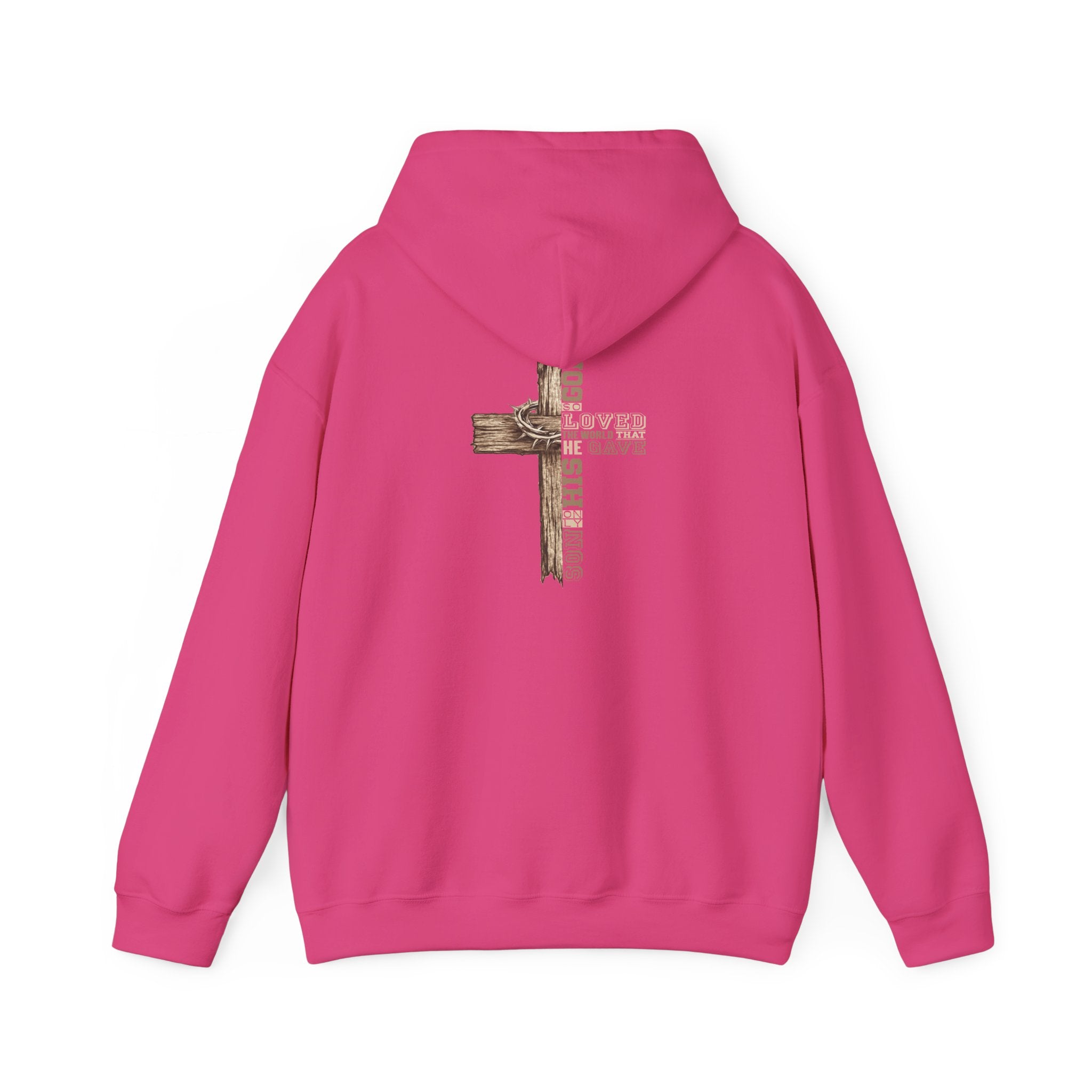 Wooden Cross Scripture Hoodie | Rustic Christian Faith Sweatshirt