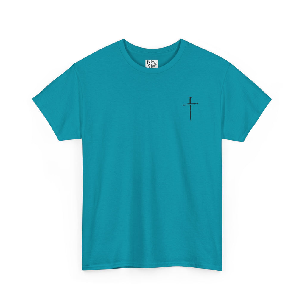 Minimal Cross Sketch T-Shirt | Small Chest Graphic, Religious Faith Design Christian Tee