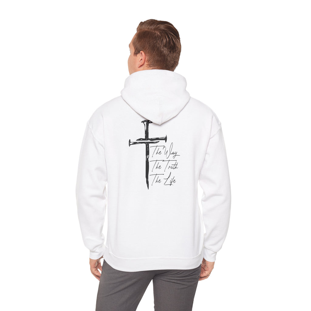 The Way The Truth The Life Hoodie | Hand drawn cross Christian Sweatshirt