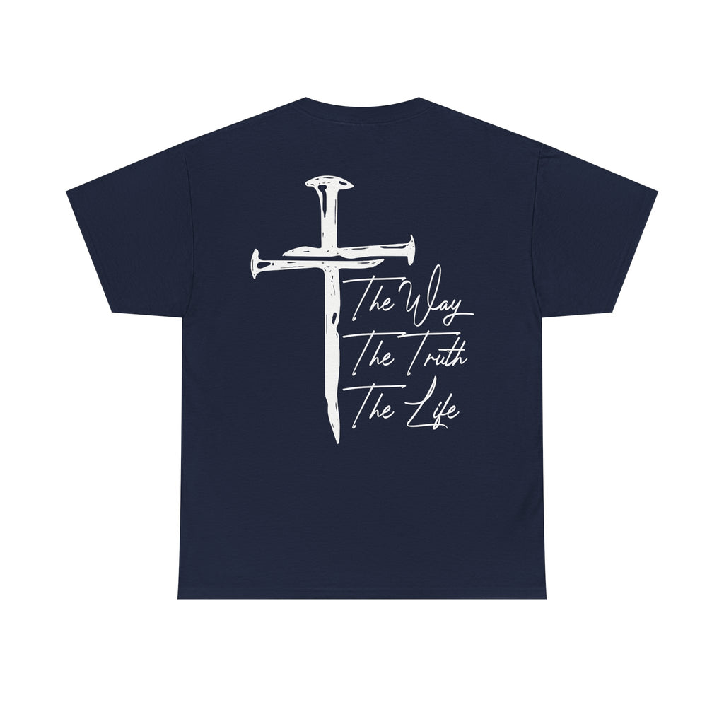 Nail Cross with "The Way The Truth The Life" T-Shirt | Christian Faith Tee