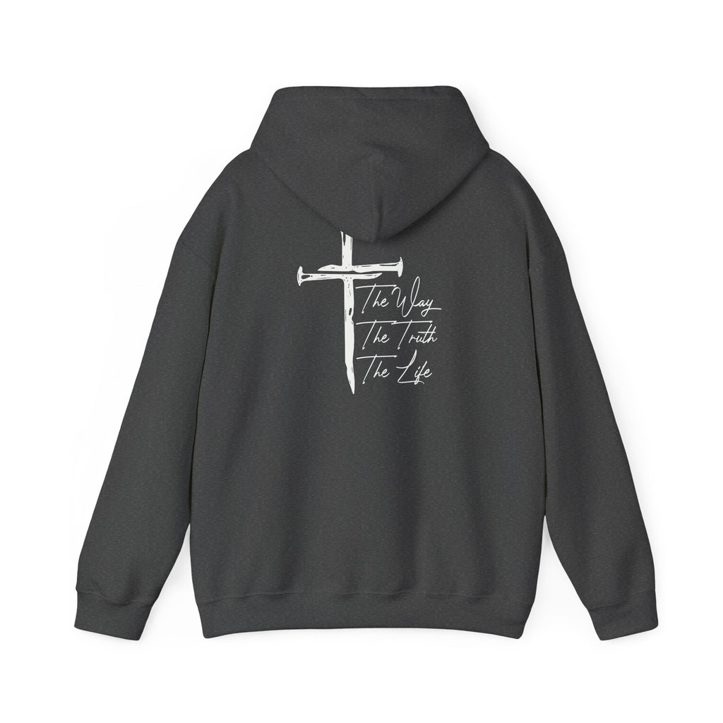The Way The Truth The Life Hoodie | Hand drawn cross Christian Sweatshirt