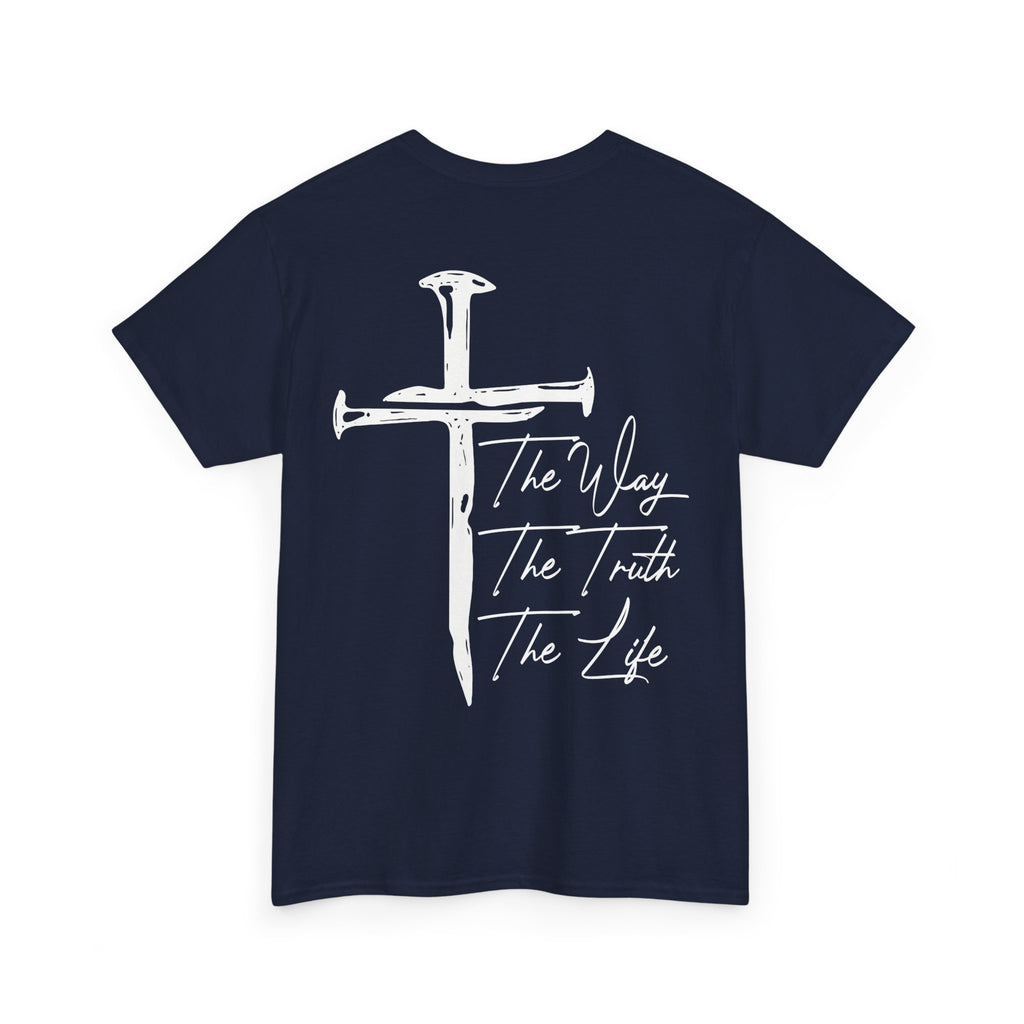Nail Cross with "The Way The Truth The Life" T-Shirt | Christian Faith Tee