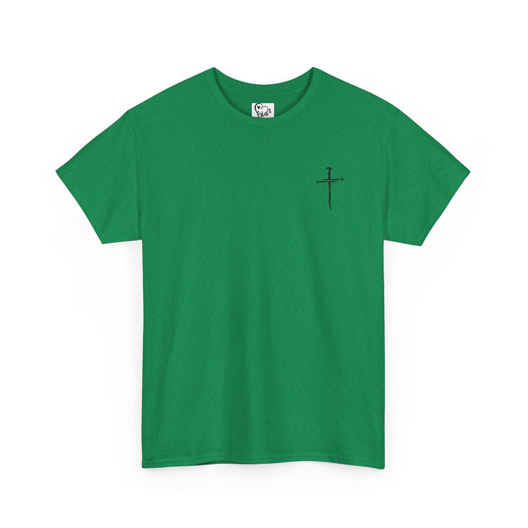 Minimal Cross Sketch T-Shirt | Small Chest Graphic, Religious Faith Design Christian Tee