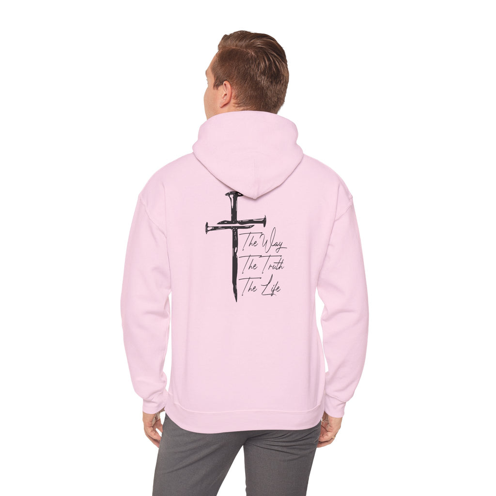 The Way The Truth The Life Hoodie | Hand drawn cross Christian Sweatshirt