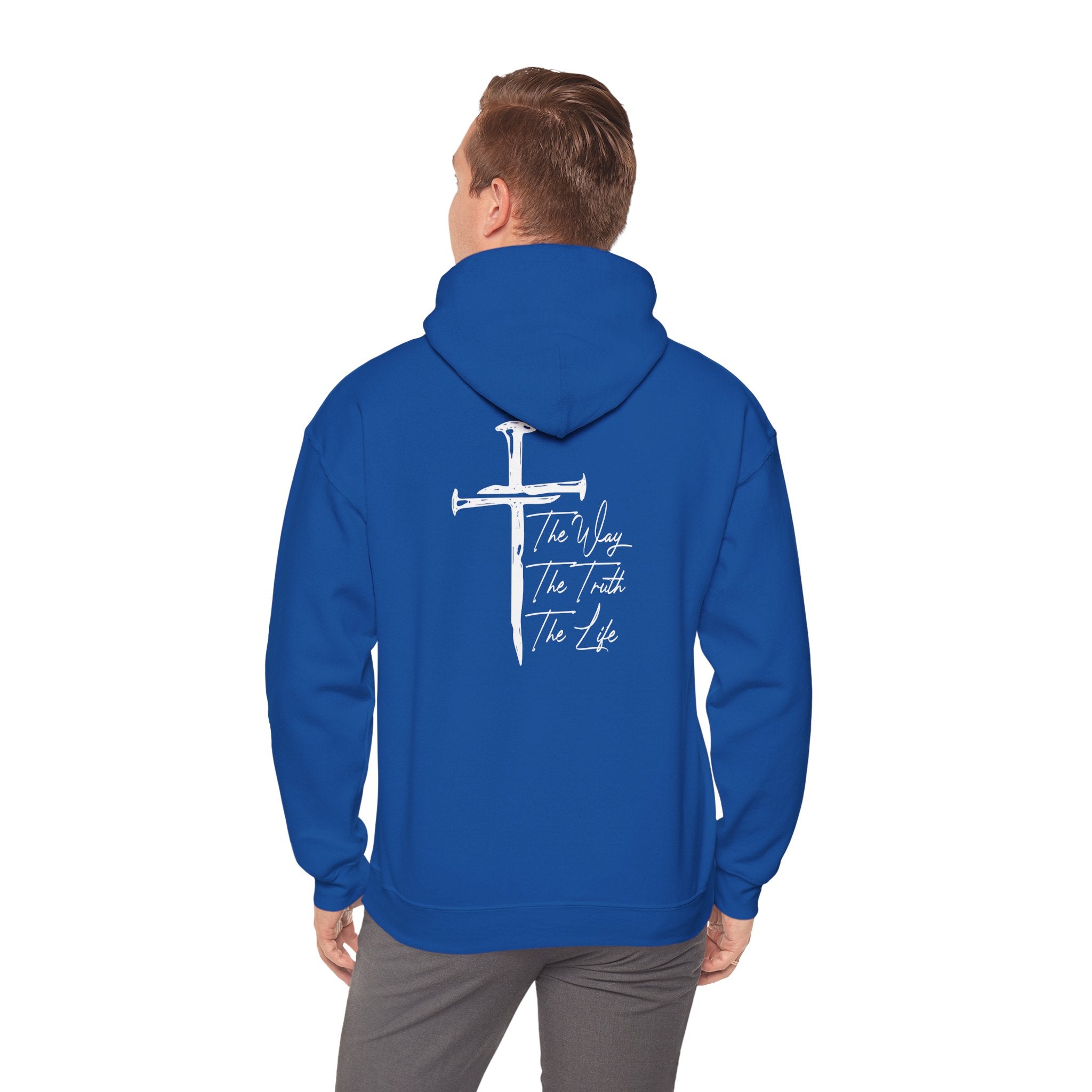 The Way The Truth The Life Hoodie | Hand drawn cross Christian Sweatshirt