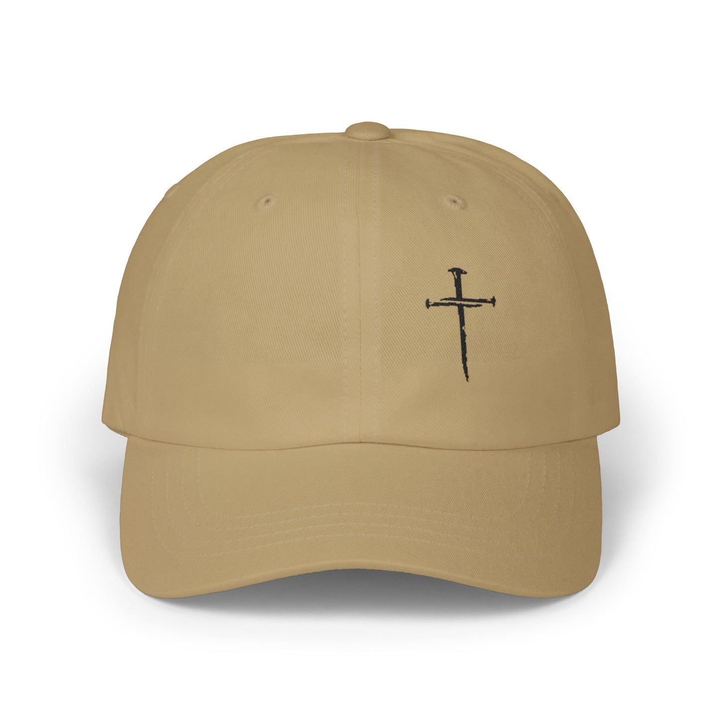Minimal Distressed Cross Dad Cap | Embroidered Baseball Hat