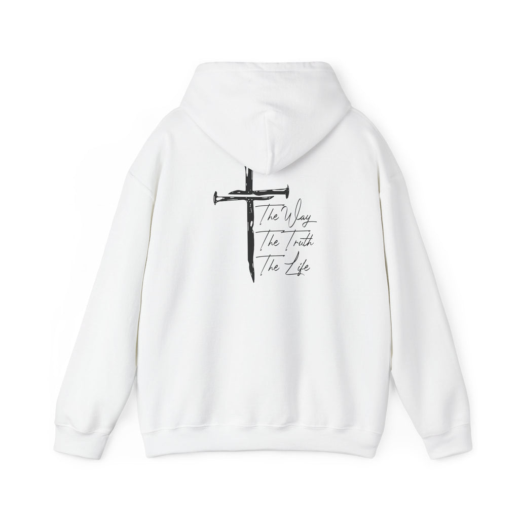 The Way The Truth The Life Hoodie | Hand drawn cross Christian Sweatshirt