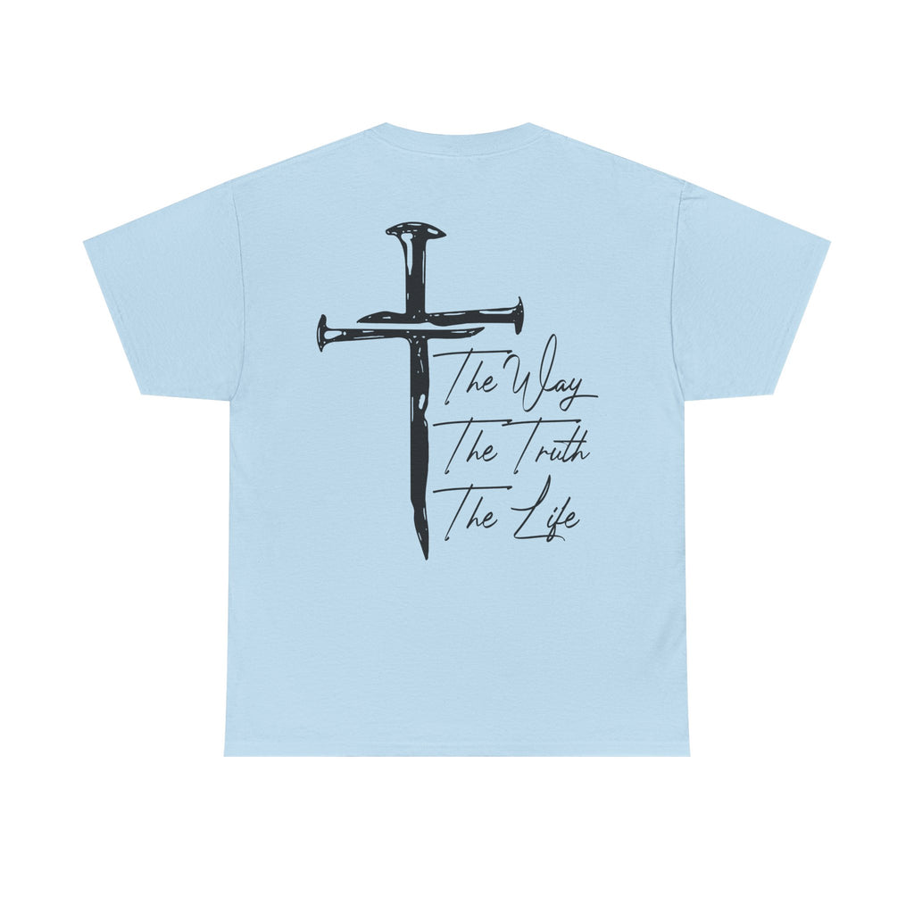 Nail Cross with "The Way The Truth The Life" T-Shirt | Christian Faith Tee