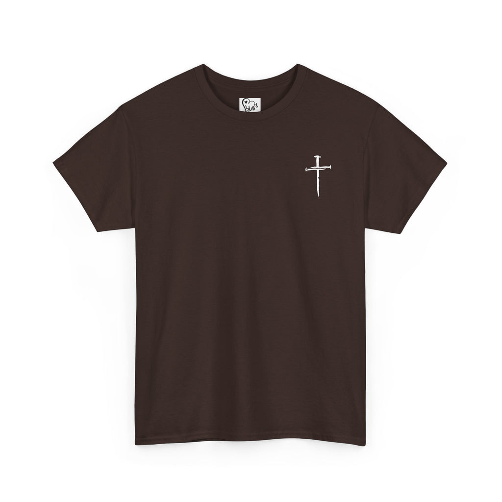 Minimal Cross Sketch T-Shirt | Small Chest Graphic, Religious Faith Design Christian Tee