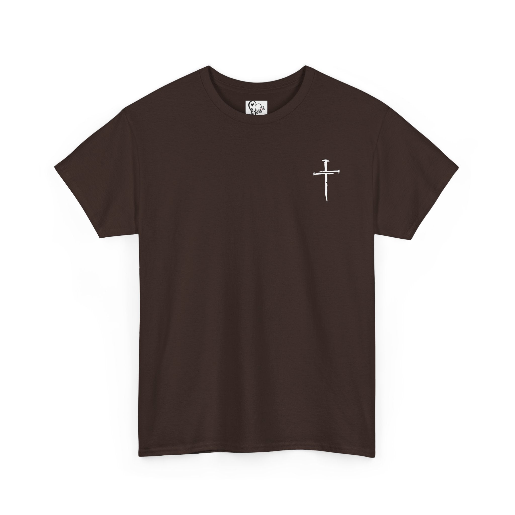 Minimal Cross Sketch T-Shirt | Small Chest Graphic, Religious Faith Design Christian Tee